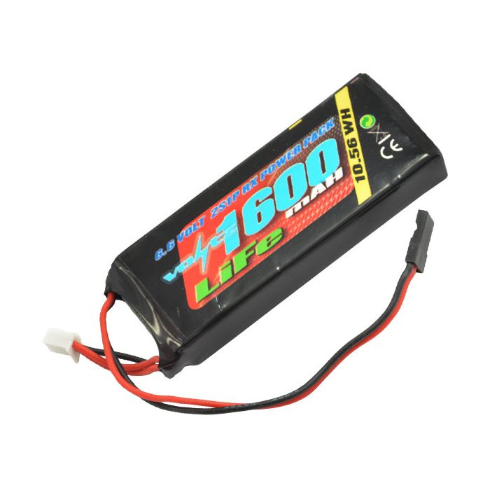 Voltz 1600mAh 2S 6.6V RX LiFE Straight Battery Pack (VZ0250)