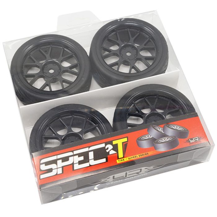 Yeah Racing 1:10 Spec T CS Wheel Offset +3 Black w/ Tire 4pcs (WL-0109)