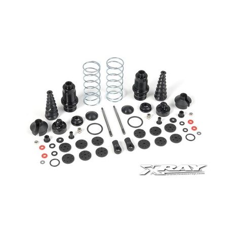 Xray XB9 Front Shock Absorbers + Boots Complete Set (2) (XR358104)
