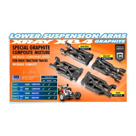 Xray Composite Suspension Arm Rear Lower Left - Graphite (XR363121-G) Xray Composite Suspension Arm Rear Lower Left - Graphite (XR363121-G)