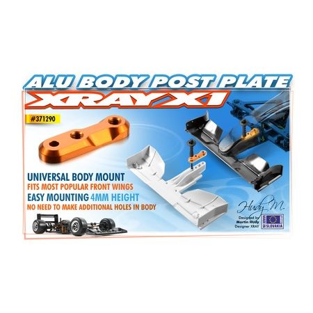 Xray X1 Alu Body Post Plate - Orange (XR371290) Xray X1 Alu Body Post Plate - Orange (XR371290)