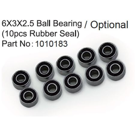 Absima 6X3X2.5 Ball Bearing ( 10pcs Rubber Seal ) Absima 6X3X2.5 Ball Bearing ( 10pcs Rubber Seal )