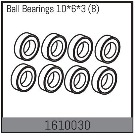 Absima Ball Bearings 10*6*3 (8) (AB1610030) Absima Ball Bearings 10*6*3 (8) (AB1610030)