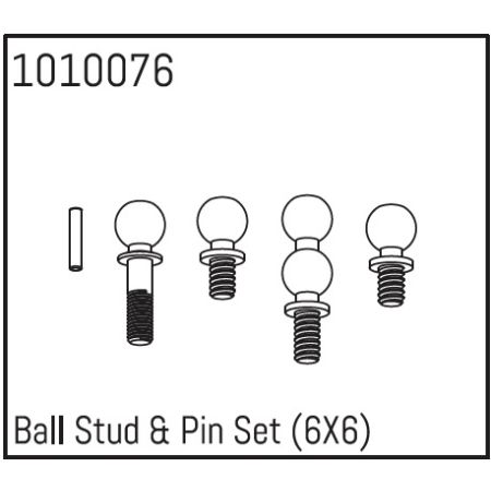 Absima Ball Stud & Pin Set (6X6)