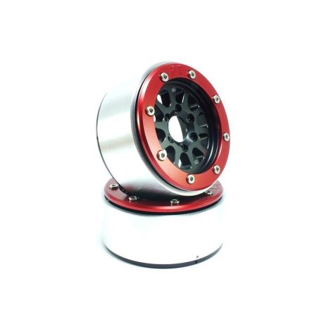 Metsafil Beadlock Wheels GEAR Black/Red 1.9 (2) w/o Hub (MT5030BR) Metsafil Beadlock Wheels GEAR Black/Red 1.9 (2) w/o Hub (MT5030BR)