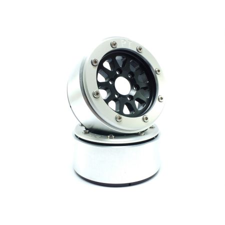 Metsafil Beadlock Wheels GEAR Black/Silver 1.9 (2) w/o Hub (MT5030BS) Metsafil Beadlock Wheels GEAR Black/Silver 1.9 (2) w/o Hub (MT5030BS)
