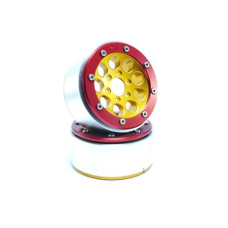 Metsafil Beadlock Wheels GUN Gold/Red 1.9 (2) w/o Hub (MT5020GOR) Metsafil Beadlock Wheels GUN Gold/Red 1.9 (2) w/o Hub (MT5020GOR)