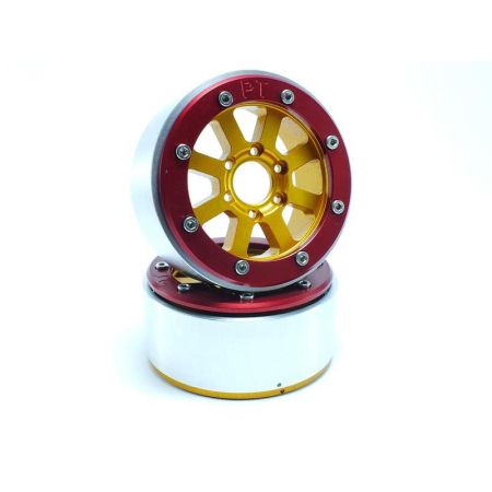 Metsafil Beadlock Wheels HAMMER Gold/Red 1.9 (2) w/o Hub (MT5040GOR) Metsafil Beadlock Wheels HAMMER Gold/Red 1.9 (2) w/o Hub (MT5040GOR)