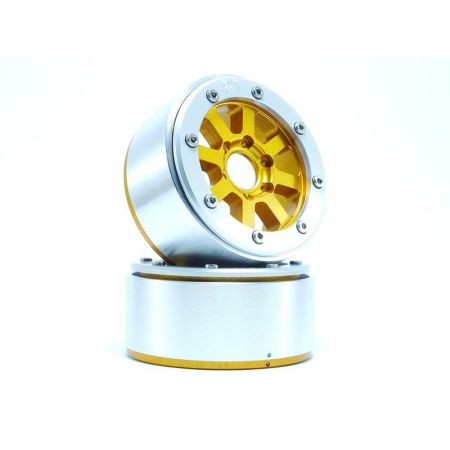 Metsafil Beadlock Wheels HAMMER Gold/Silver 1.9 (2) w/o Hub (MT5040GOS) Metsafil Beadlock Wheels HAMMER Gold/Silver 1.9 (2) w/o Hub (MT5040GOS)
