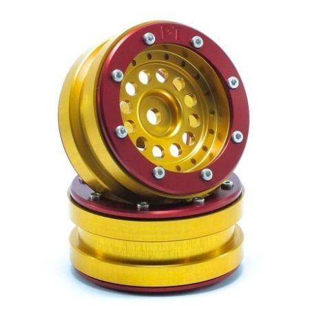 Metsafil Beadlock Wheels PT-Bullet Gold/Red 1.9 (2 pcs) (MT0020GOR) Metsafil Beadlock Wheels PT-Bullet Gold/Red 1.9 (2 pcs) (MT0020GOR)