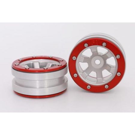 Metsafil Beadlock Wheels PT-Claw Silver/Red 1.9 (2 pcs)Â (MT0060SRÂ ) Metsafil Beadlock Wheels PT-Claw Silver/Red 1.9 (2 pcs)Â (MT0060SRÂ )