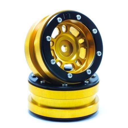 Metsafil Beadlock Wheels PT-Distractor Gold/Black 1.9 (2 pcs) (MT0040GOB) Metsafil Beadlock Wheels PT-Distractor Gold/Black 1.9 (2 pcs) (MT0040GOB)