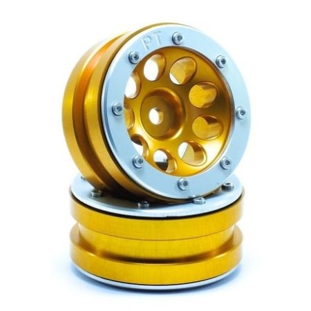 Metsafil Beadlock Wheels PT-Ecohole Gold/Silver 1.9 (2 pcs) (MT0050GOS) Metsafil Beadlock Wheels PT-Ecohole Gold/Silver 1.9 (2 pcs) (MT0050GOS)