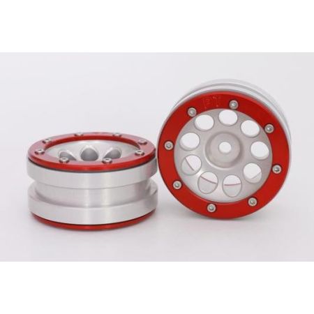 Metsafil Beadlock Wheels PT-Ecohole Silver/Red 1.9 (2 pcs)Â (MT0050SRÂ ) Metsafil Beadlock Wheels PT-Ecohole Silver/Red 1.9 (2 pcs)Â (MT0050SRÂ )