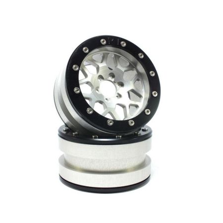 Metsafil Beadlock Wheels PT-MESH silver/black 2.2 (2) w/o Hub (MT2210SB) Metsafil Beadlock Wheels PT-MESH silver/black 2.2 (2) w/o Hub (MT2210SB)