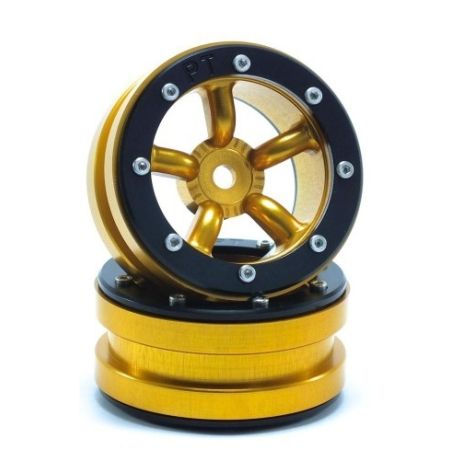 Metsafil Beadlock Wheels PT-Safari Gold/Black 1.9 (2 pcs) (MT0010GOB)