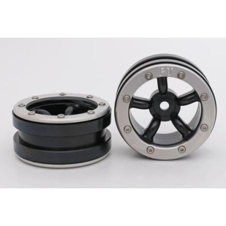 Metsafil Beadlock Wheels PT-Safari Black/Silver 1.9 (2 pcs)Â (MT0010BSÂ ) Metsafil Beadlock Wheels PT-Safari Black/Silver 1.9 (2 pcs)Â (MT0010BSÂ )