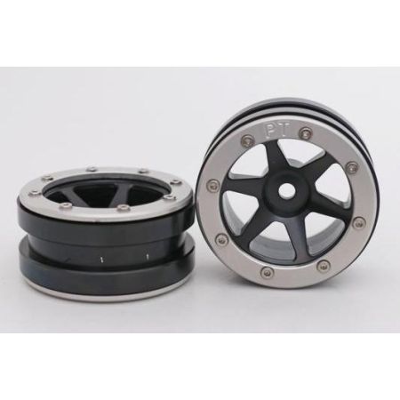 Metsafil Beadlock Wheels PT-Slingshot Black/Silver 1.9 (2 pcs)Â (MT0030BSÂ ) Metsafil Beadlock Wheels PT-Slingshot Black/Silver 1.9 (2 pcs)Â (MT0030BSÂ )
