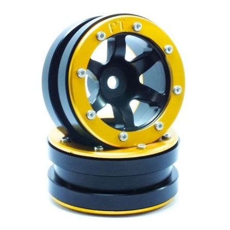 Metsafil Beadlock Wheels PT-Wave Black/Gold 1.9 (2 pcs) (MT0070BGO) Metsafil Beadlock Wheels PT-Wave Black/Gold 1.9 (2 pcs) (MT0070BGO)