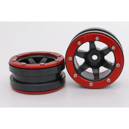 Metsafil Beadlock Wheels PT-Wave Black/Red 1.9 (2 pcs)Â (MT0070BRÂ ) Metsafil Beadlock Wheels PT-Wave Black/Red 1.9 (2 pcs)Â (MT0070BRÂ )