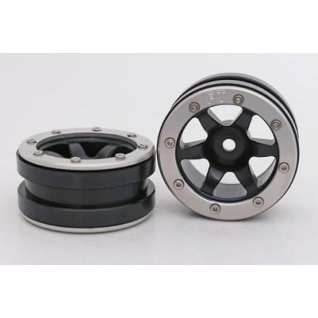 Metsafil Beadlock Wheels PT-Wave Black/Silver 1.9 (2 pcs)Â (MT0070BSÂ ) Metsafil Beadlock Wheels PT-Wave Black/Silver 1.9 (2 pcs)Â (MT0070BSÂ )