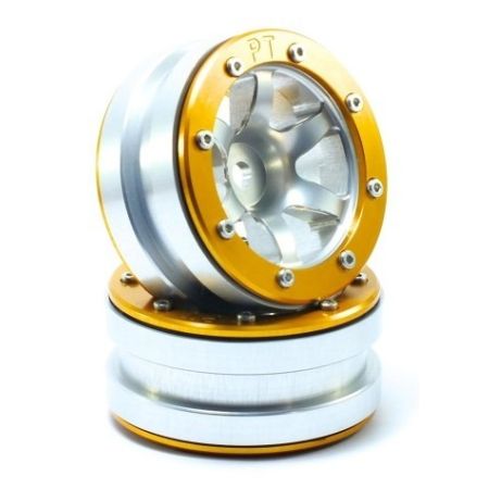 Metsafil Beadlock Wheels PT-Wave Silver/Gold 1.9 (2 pcs) (MT0070SGO) Metsafil Beadlock Wheels PT-Wave Silver/Gold 1.9 (2 pcs) (MT0070SGO)