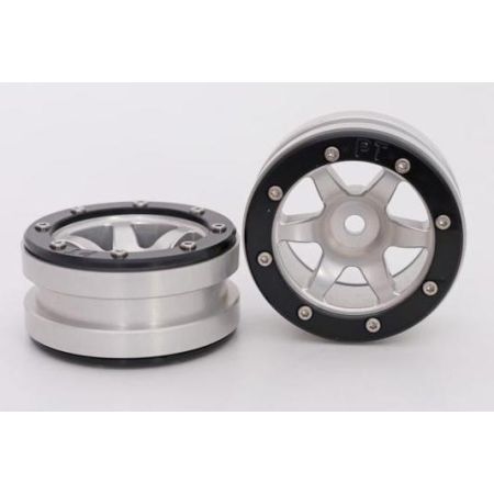 Metsafil Beadlock Wheels PT-Wave Silver/Black 1.9 (2 pcs)Â (MT0070SBÂ ) Metsafil Beadlock Wheels PT-Wave Silver/Black 1.9 (2 pcs)Â (MT0070SBÂ )