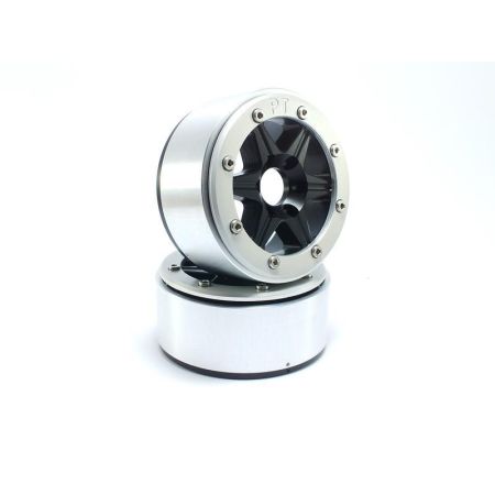 Metsafil Beadlock Wheels SIXSTAR Black/Silver 1.9 (2) w/o Hub (MT5010BS) Metsafil Beadlock Wheels SIXSTAR Black/Silver 1.9 (2) w/o Hub (MT5010BS)