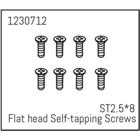 Absima Flat Head Self-Tapping Screws St2.5*8 (8) - Khamba (AB1230712) Absima Flat Head Self-Tapping Screws St2.5*8 (8) - Khamba (AB1230712)