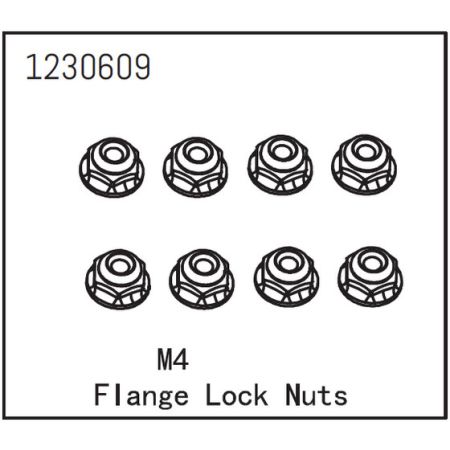 Absima Flange Lock Nut M4 (8) Absima Flange Lock Nut M4 (8)