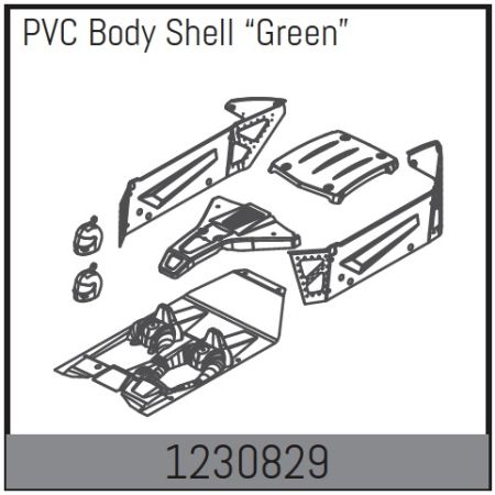 Absima Body Shell Set - Green (AB1230829)