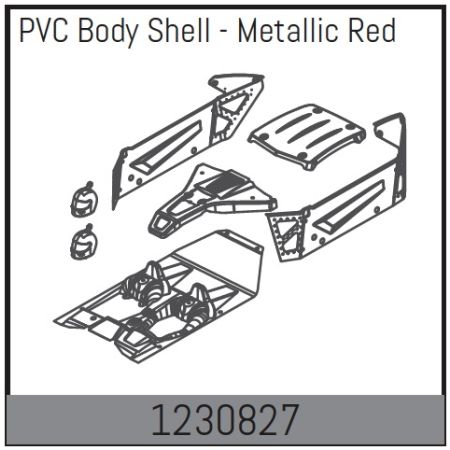 Absima Body Shell Set - Metallic-Red (AB1230827)