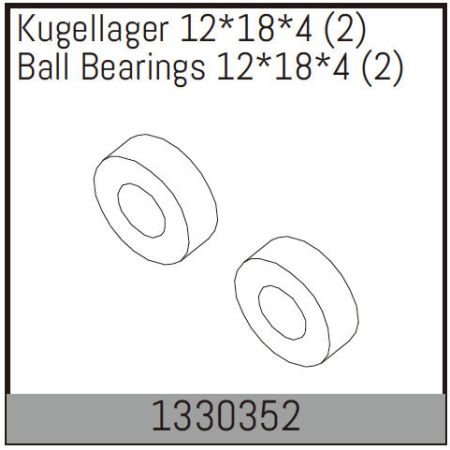 Absima Ball Bearings 12*18*4 (2) Absima Ball Bearings 12*18*4 (2)