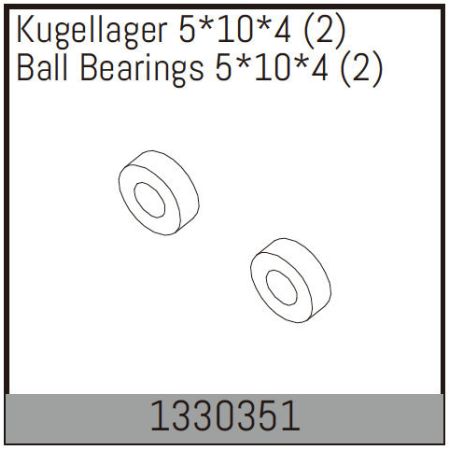 Absima Ball Bearings 5*10*4 (2) Absima Ball Bearings 5*10*4 (2)