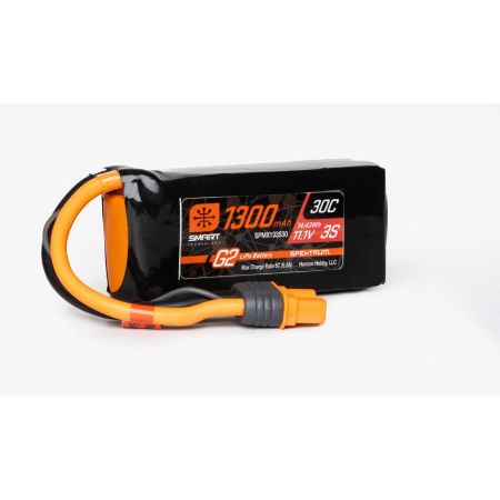 Spektrum 1300mAh 3S 11.1V SMART G2 30C IC3 (O-SPMX133S30) Spektrum 1300mAh 3S 11.1V SMART G2 30C IC3 (O-SPMX133S30)