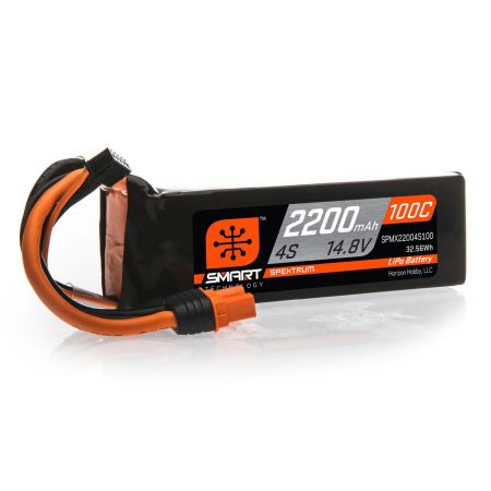 Spektrum 2200mAh 4S 14.8V 100C Smart LiPo Battery; IC3 (O-SPMX22004S100) Spektrum 2200mAh 4S 14.8V 100C Smart LiPo Battery; IC3 (O-SPMX22004S100)