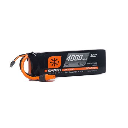 Spektrum 4000mAh 3S 11.1V Smart LiPo Battery 30C; IC3 (O-SPMX40003S30) Spektrum 4000mAh 3S 11.1V Smart LiPo Battery 30C; IC3 (O-SPMX40003S30)