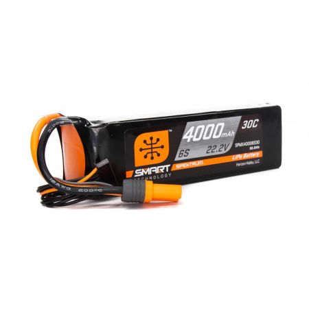Spektrum 4000mAh 6S 22.2V Smart LiPo Battery 30C; IC5 (O-SPMX40006S30) Spektrum 4000mAh 6S 22.2V Smart LiPo Battery 30C; IC5 (O-SPMX40006S30)