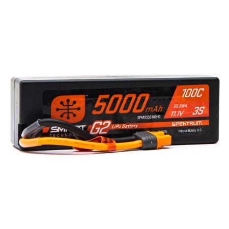 Spektrum 11.1V 5000mAh 3S 100C Smart G2 Hardcase LiPo Battery: IC3 (O-SPMX53S100H3) Spektrum 11.1V 5000mAh 3S 100C Smart G2 Hardcase LiPo Battery: IC3 (O-SPMX53S100H3)