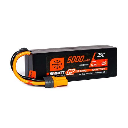 Spektrum 5000mAh 4S 14.8V SMART G2 30C IC5 (O-SPMX54S30H5) Spektrum 5000mAh 4S 14.8V SMART G2 30C IC5 (O-SPMX54S30H5)