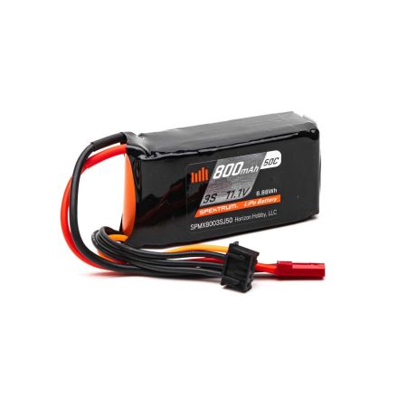 Spektrum 800mAh 3S 11.1V 50C LiPo, 18AWG JST (O-SPMX8003SJ50)