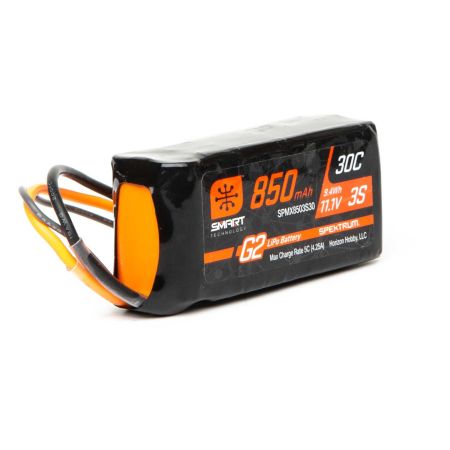 Spektrum 11.1V 850mAh 3S 30C Smart LiPo Battery G2: IC2 (O-SPMX8503S30) Spektrum 11.1V 850mAh 3S 30C Smart LiPo Battery G2: IC2 (O-SPMX8503S30)