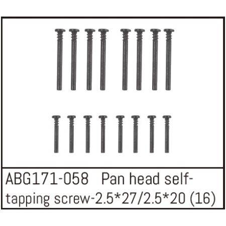 Absima Pan Head Screw M2.5*27 (8) / M2.5*20 (8) (ABG171-058) Absima Pan Head Screw M2.5*27 (8) / M2.5*20 (8) (ABG171-058)
