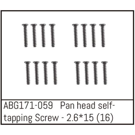 Absima Pan Head Screw M2.6*15 (16) (ABG171-059) Absima Pan Head Screw M2.6*15 (16) (ABG171-059)