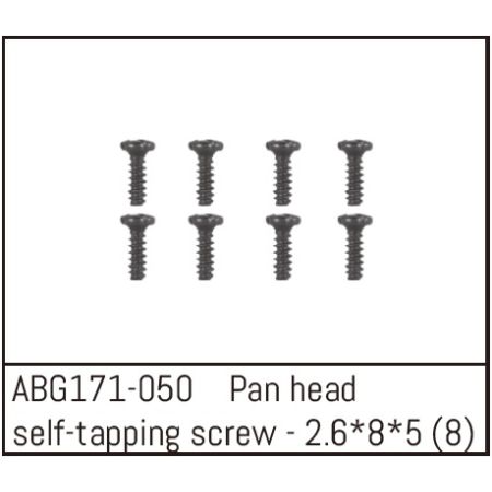 Absima Pan Head Self-Tapping Screw M2.6*8*5 (8) (ABG171-050) Absima Pan Head Self-Tapping Screw M2.6*8*5 (8) (ABG171-050)