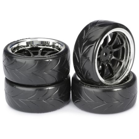 Absima Wheel Set Drift LP " 9 Spoke / Profile A" black/chrome 1:10 (4 pcs) Absima Wheel Set Drift LP " 9 Spoke / Profile A" black/chrome 1:10 (4 pcs)