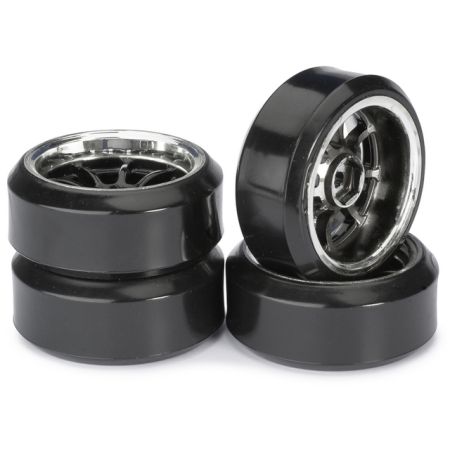 Absima Wheel Set Drift LP " 9 Spoke / Profile C" black/chrome 1:10 (4 pcs) Absima Wheel Set Drift LP " 9 Spoke / Profile C" black/chrome 1:10 (4 pcs)