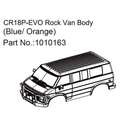 Absima Rock Van Body (blue/orange) - EVO 1:18 Absima Rock Van Body (blue/orange) - EVO 1:18