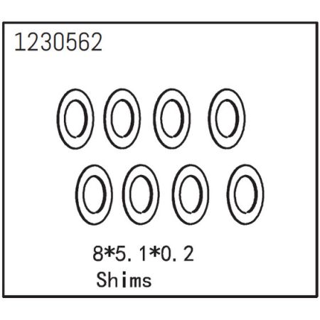 Absima Shims 8*5.1*0.2 (8)