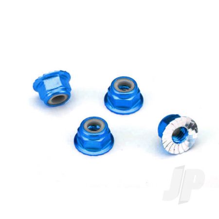 Traxxas Nuts, Aluminium, Flanged, Serrated (4Mm) (Blue-Anodised) (4 Pcs) (TRX1747R) Traxxas Nuts, Aluminium, Flanged, Serrated (4Mm) (Blue-Anodised) (4 Pcs) (TRX1747R)